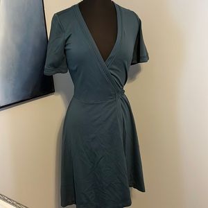 Dark Green Wrap Dress